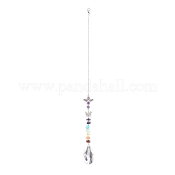 Glass Teardrop Chandelier Pendant Decorations&nbsp;HJEW-JM00855