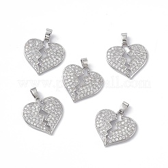 Brass Clear Cubic Zirconia Pendants&nbsp;KK-E068-VA124-1