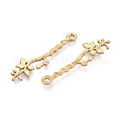 304 Stainless Steel Branch with Leaf Pendants&nbsp;STAS-T067-45G