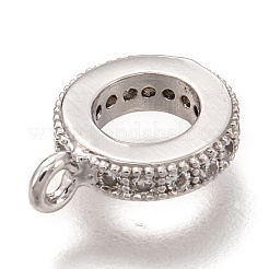 Brass Micro Pave Clear Cubic Zirconia Charms&nbsp;ZIRC-B002-43P