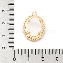 Brass Micro Pave Clear Cubic Zirconia Pendants&nbsp;KK-C080-05G