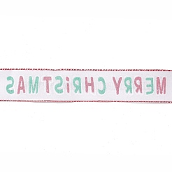 Christmas Theme Polyester Imitation Linen Wrapping Ribbon&nbsp;SRIB-P020-01C