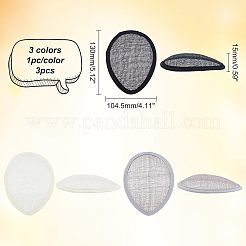 3Pcs 3 Colors Linen Teardrop Fascinator Hat Base for Millinery&nbsp;AJEW-CA0002-77