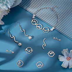 16Pcs 4 Styles 201 & 304 Stainless Steel Connector Charms&nbsp;STAS-UN0047-47