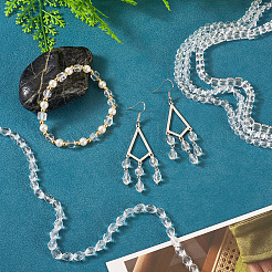 4 Strands 4 Styles Transparent Glass Bead Strands&nbsp;GLAA-TADJ0001-01B