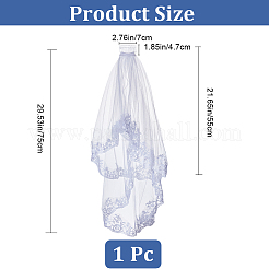Polyester Long Mesh Tulle Bridal Veils with Combs&nbsp;OHAR-WH0029-09A