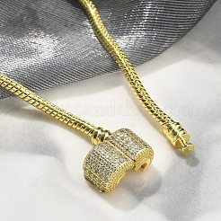 Brass Micro Pave Clear Cubic Zirconia Link Bracelets&nbsp;LS-BJEW-S158-15G