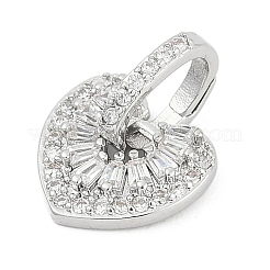 Brass Micro Pave Clear Cubic Zirconia Pendants&nbsp;KK-G522-53P-01