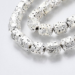 Electroplated Natural Lava Rock Beads Strands&nbsp;G-T114-65S