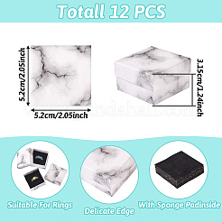 Square Marble Texture Cardboard Jewelry Ring Boxes&nbsp;LS-CON-TAC0009-05A