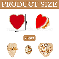 26Pcs Heart Alloy Enamel Lapel Pin Backs for Backpack Clothes&nbsp;JEWB-FH0003-13