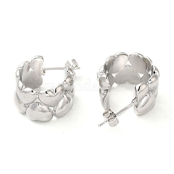 Brass Heart Stud Earrings&nbsp;EJEW-M228-03P