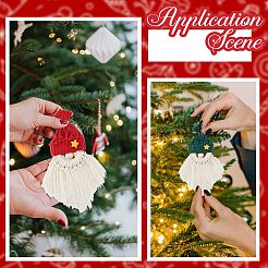 Christmas DIY Handmade Woven Cotton Santa Claus Pendant Decoration Making Kits&nbsp;DIY-SC0028-12A