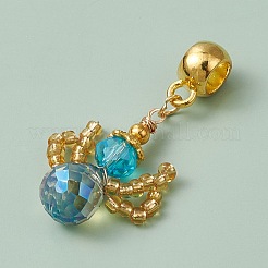 Glass Seed Beaded Woven European Dangle Charms&nbsp;PALLOY-MZ00356