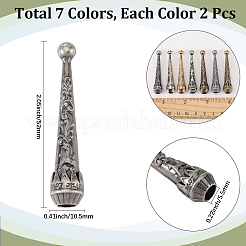 14Pcs 7 Colors Alloy Cord Ends&nbsp;FIND-GF0007-29