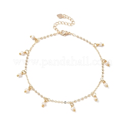 Natural Cultured Freshwater Pearl Rondelle Tassel Anklets&nbsp;AJEW-AN00718
