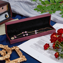 Rectangle PU Leather Necklace  Storage Boxes with Velvet Inside&nbsp;CON-WH0094-31D-01