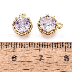 Brass Micro Pave Cubic Zirconia Charms&nbsp;KK-N288-18G-02