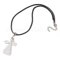 5Pcs 5 Styles Seed Beads Loom Angel Pendant Necklaces&nbsp;NJEW-MZ00061