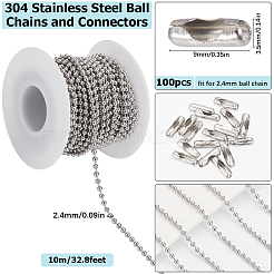 10M 304 Stainless Steel Ball Chains&nbsp;CHS-SC0001-04B