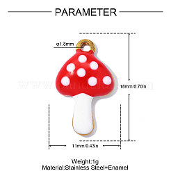 304 Stainless Steel Enamel Pendants&nbsp;STAS-OY017-35G