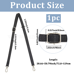 1Pc Flat Black Imitation Leather Webbing Bag Straps&nbsp;FIND-BBC0004-48B