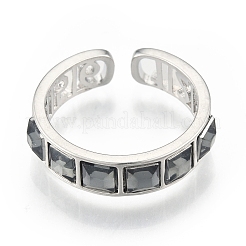 Brass Number Hollow Open Cuff Ring&nbsp;RJEW-N039-10P