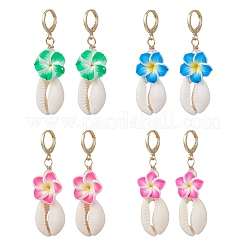Polymer Clay 3D Flower Hoop Earrings&nbsp;EJEW-JE06968