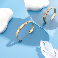 1Pc Stainless Steel Cuff Bangle for Women&nbsp;BJEW-UN0001-41G