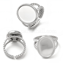 8Pcs 304 Stainless Steel Open Cuff Ring Settings&nbsp;RJEW-BBC0001-27