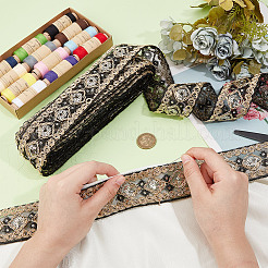 Polyester Rhombus Embroidery Lace Trim&nbsp;OCOR-WH0090-84A