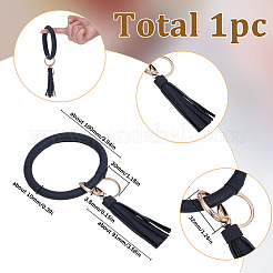 PU Leather Tassel Bracelet Wristlet Keychain&nbsp;AJEW-SC0003-67C