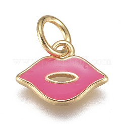 Real 18K Gold Plated Brass Enamel Charms&nbsp;KK-F810-01G