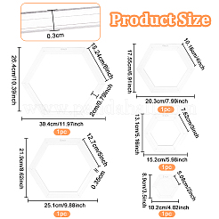 2/3/4/5/6 Inch Hexagon Quilting Template&nbsp;TOOL-WH0002-44