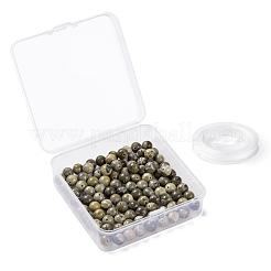 100Pcs 8mm Natural Fossil Coral Round Beads&nbsp;DIY-LS0002-34