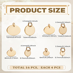 16Pcs 4 Styles 304 Stainless Steel Charms&nbsp;STAS-LP0004-54G