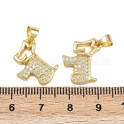 Brass Micro Pave Cubic Zirconia Pendants&nbsp;KK-C132-30G