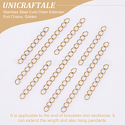 100Pcs 2 Style 304 Stainless Steel Curb Chain Extender&nbsp;STAS-UN0038-14G