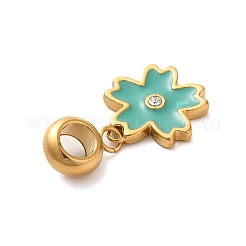 Ion Plating(IP) 304 Stainless Steel Enamel European Dangle Charms&nbsp;STAS-G308-31G-01