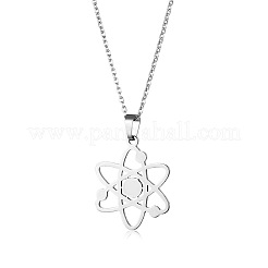 304 Stainless Steel Atomic Symbol Cutout Pendant Necklaces for Women&nbsp;WG2CB86-01