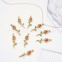 10Pcs Brass Micro Pave Cubic Zirconia Pendants&nbsp;KK-SZ0003-26