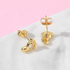 Brass & Crystal Rhinestone Stud Earrings for Women&nbsp;EJEW-G464-04G-03