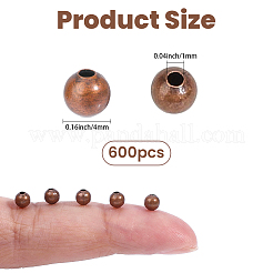 600Pcs Brass Smooth Round Beads&nbsp;KK-PA0001-17