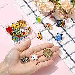 16Pcs 16 Styles Back To School Theme Enamel Pin&nbsp;JEWB-CJ0003-60