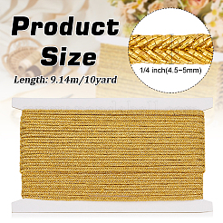 10 Yards Flat Polyester Metallic Braided Cord&nbsp;SENE-WH0003-43