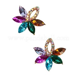 Flower Zinc Alloy Rhinestone Stud Earrings&nbsp;FS-WGAC51A-01