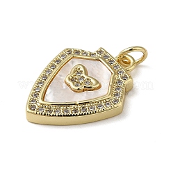 Brass Micro Pave Cubic Zirconia Pendants&nbsp;KK-Q808-39G