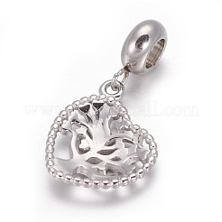 Tarnish Resistant 304 Stainless Steel European Style Dangle Charms&nbsp;LS-OPDL-L013-52P