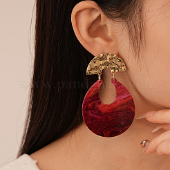 Brass Resin Dangle Earrings for Women&nbsp;WG9495E-01
