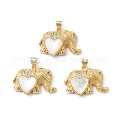 Rack Plating Brass Micro Pave Cubic Zirconia Pendants&nbsp;KK-E003-22G